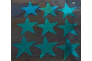 54 Buegelpailletten Stern in Stern spiegel blau